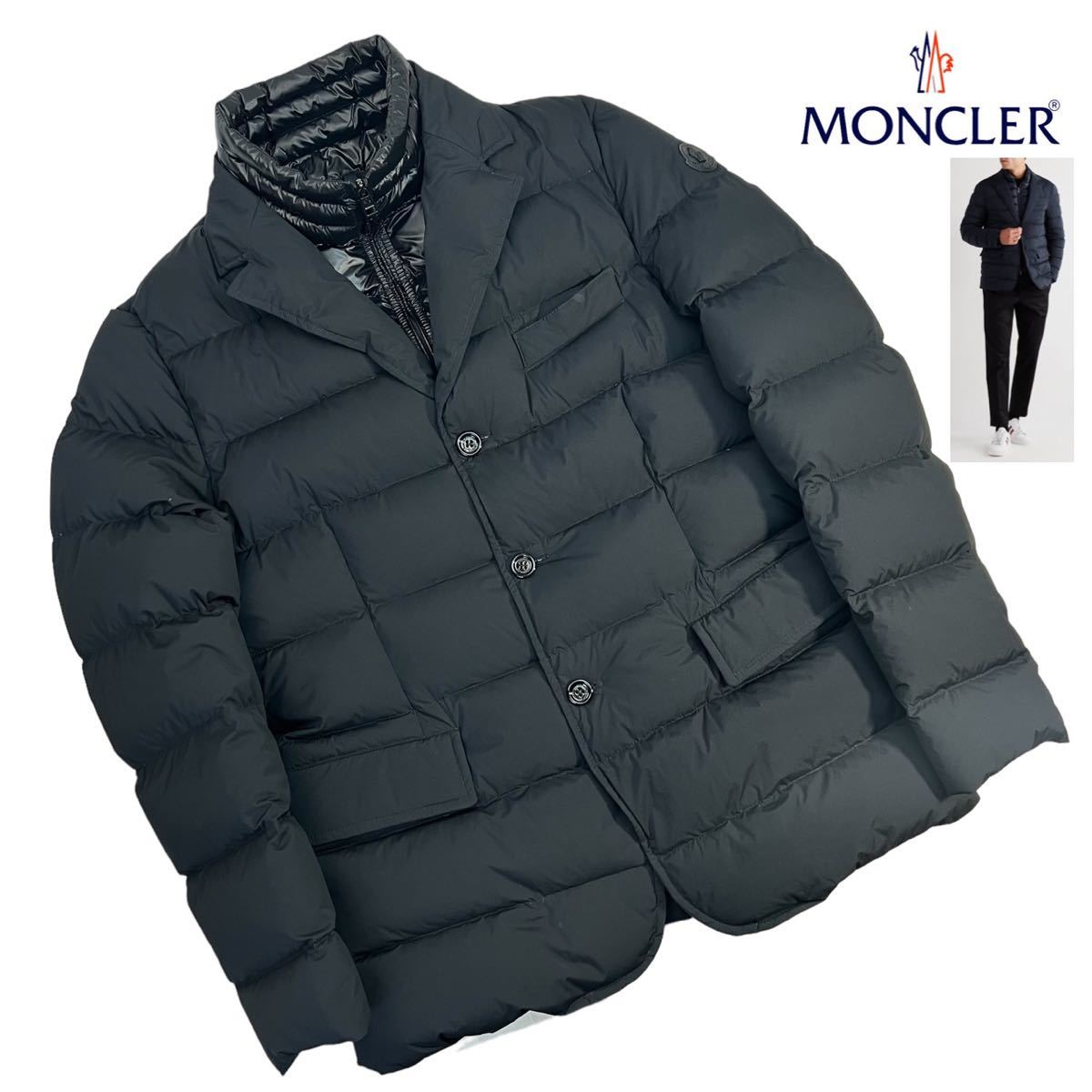 定価20万超 極美品 MONCLER モンクレール ROUILLAC ルイラック ダブルレイヤードダウンテーラードジャケット サイズ2/M相当 ブラック A2181
