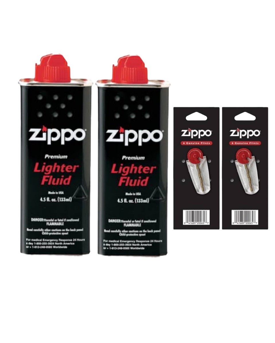 ZIPPO オイル 小缶 2本+フリント2本セット_画像1