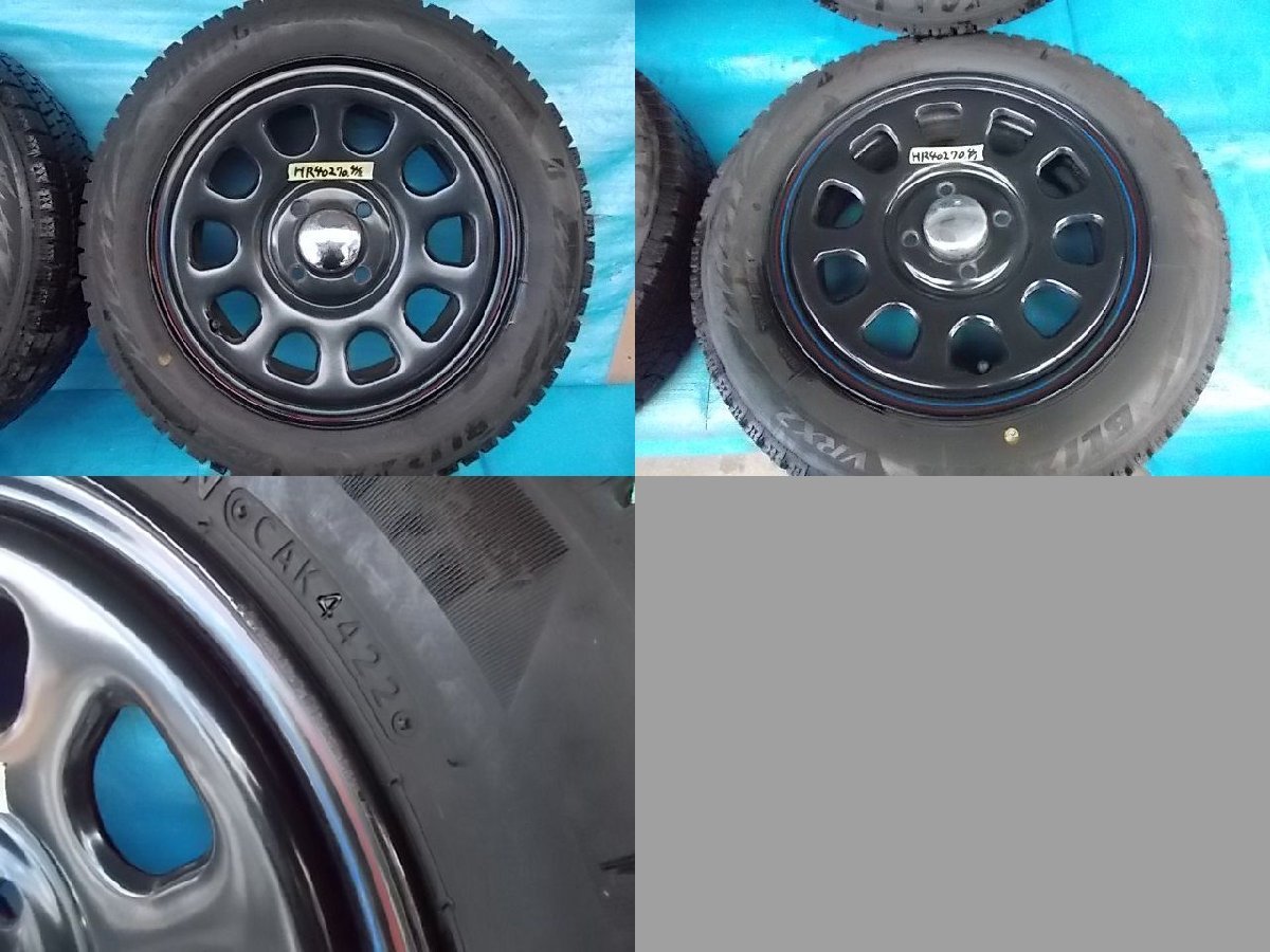 ブリザックVRX2 155/65R14 デイトナ 4穴 ホイール付 4本set №HR40270