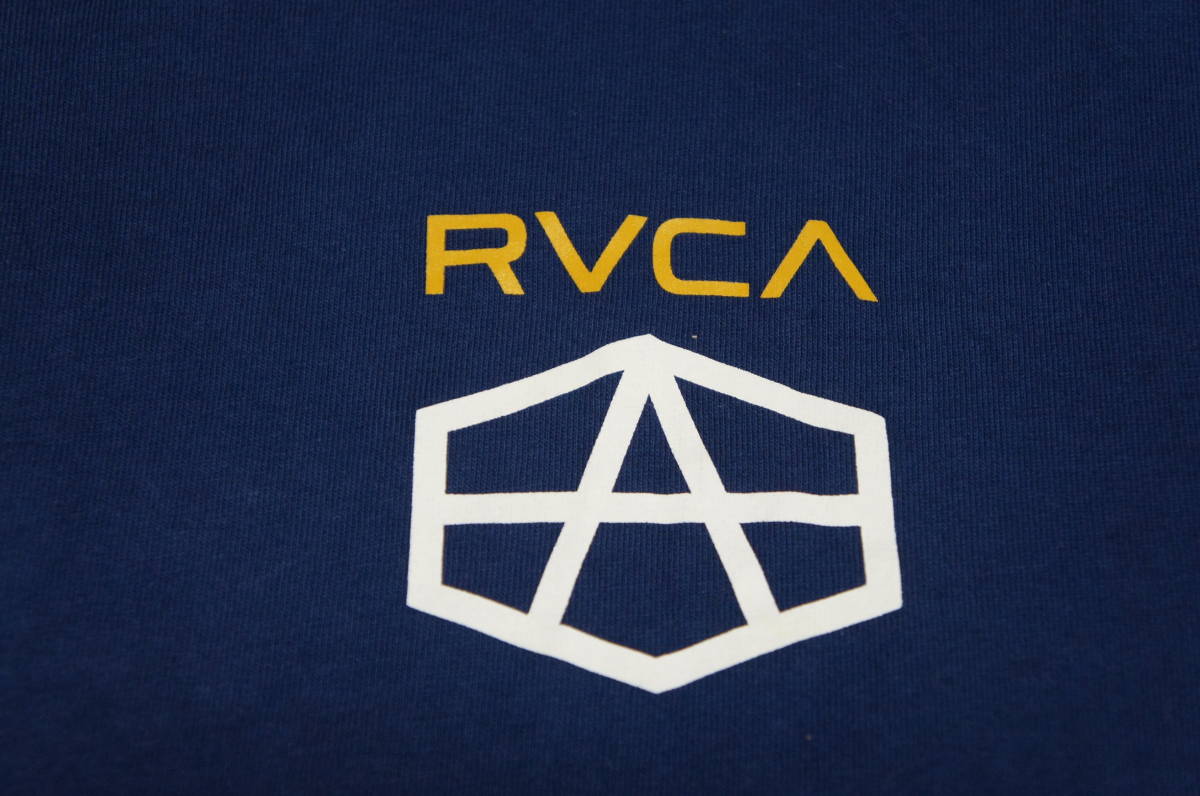 送込み 新品 RVCA ルーカ 希少 完売 アンドリューレイノルズ しぐネーチャー ロングスリーブTシャツ ブルー スケボー サーフ _画像5