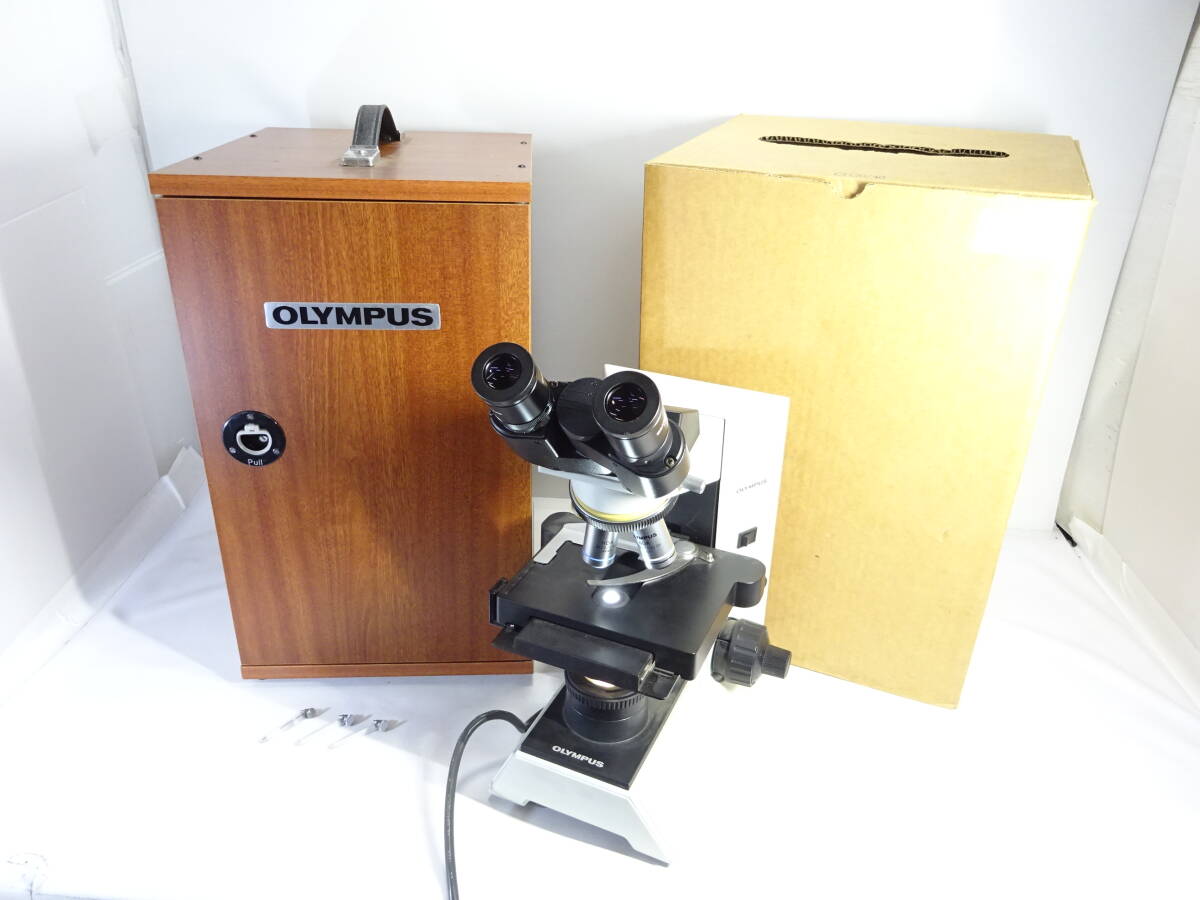 NI103/動作品 オリンパス 顕微鏡 CH40 LF100/対物 接眼 レンズ NDA WHK 箱 ケーブル 付 他/物顕微鏡 電子顕微鏡 光学機器/OLYMPUS 保管品