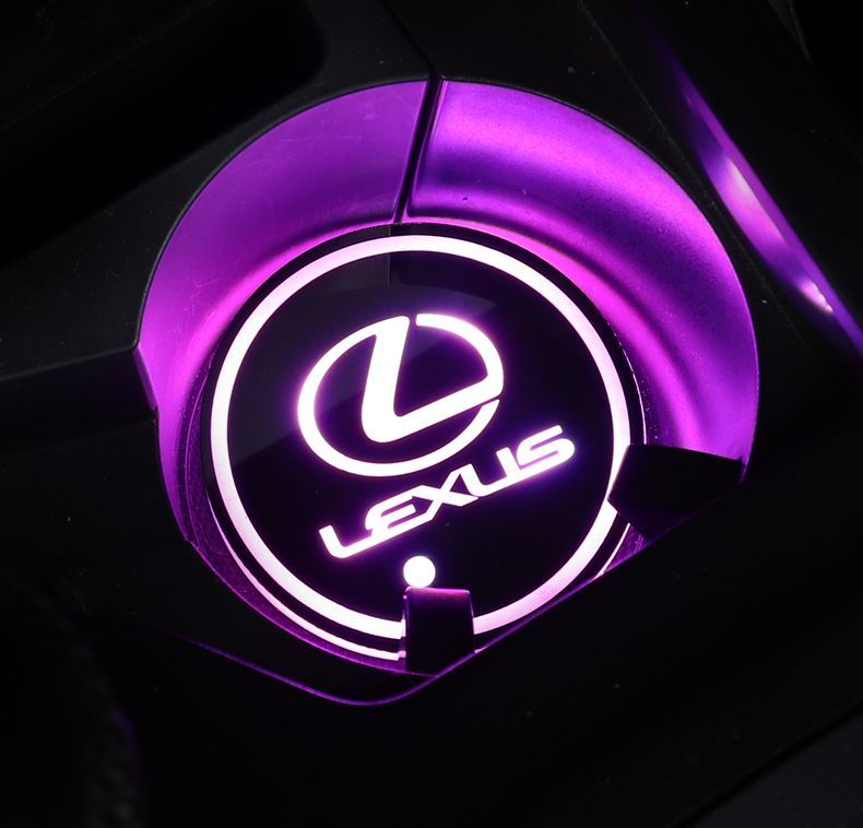 レクサス車簡単カスタム 光るLEDコースター 2個セット ドリンクホルダー 車内装アクセサリー LEXUSの画像4