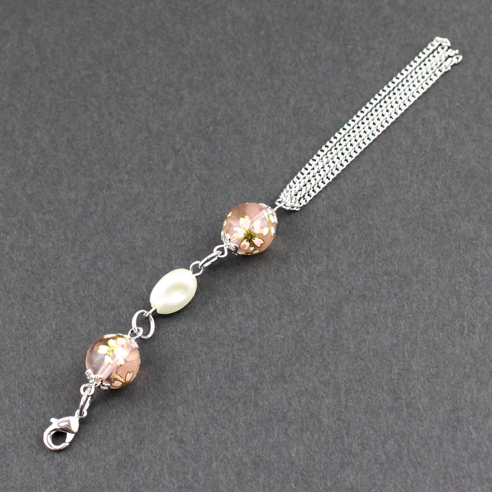 [.. packet postage 250 jpy ][ original ][ made in Japan ] ornamental hairpin / Sakura beads chain tassel stick Japanese style . chopsticks ornamental hairpin .s84* Sakura 