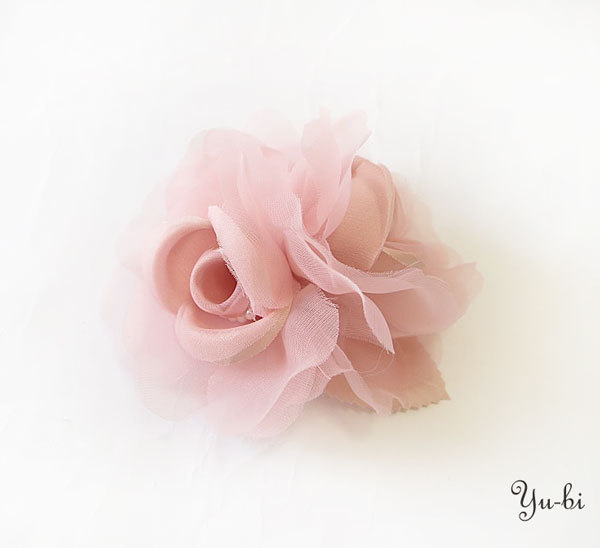 [ нестандартная пересылка OK220 иен ] букетик / сверху товар pa- рубин z нежный цветок цветок rose роза зажим c49* розовый церемония окончания входить . тип 