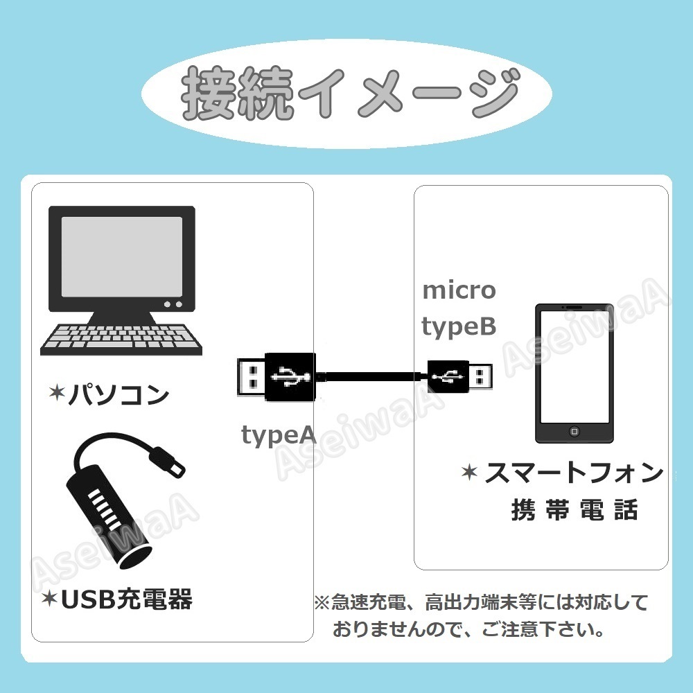 送料無料　micro USB 充電ケーブル（ブラック）_画像3