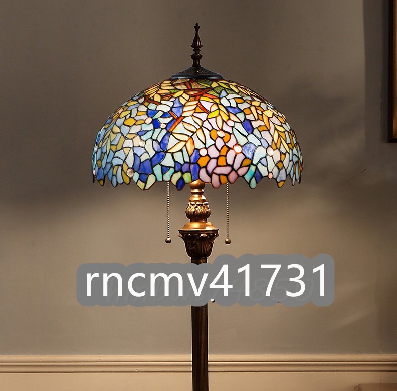 「81SHOP」高級感溢れる◆花柄 ステンドグラス アンティーク レトロな雰囲気 ティファニー技法 照明 フロアスタンド 室内装飾