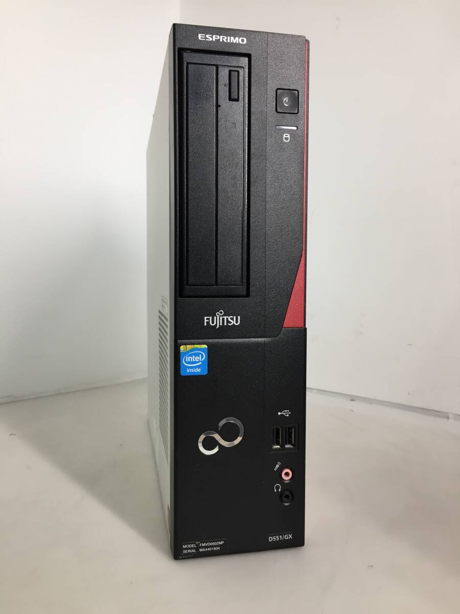 ※即決★FUJITSU ESPRIMO D551/GX FMVD0502NP デスクトップPC Celeron G1610 2.60GHz 4GB【BIOS確認/現状渡し】_画像2