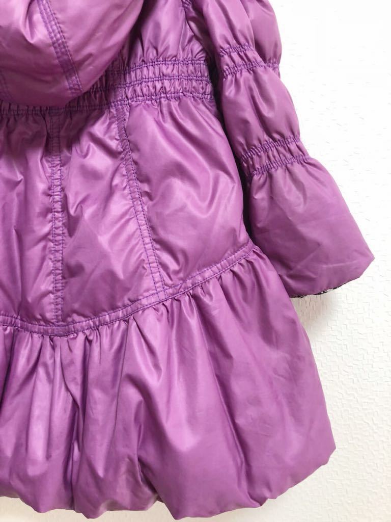 アナスイ ミニ ANNA SUI mini 高級 ラビットファー ダウン コート ジャンパー 100 (90 紫 少々難_画像10