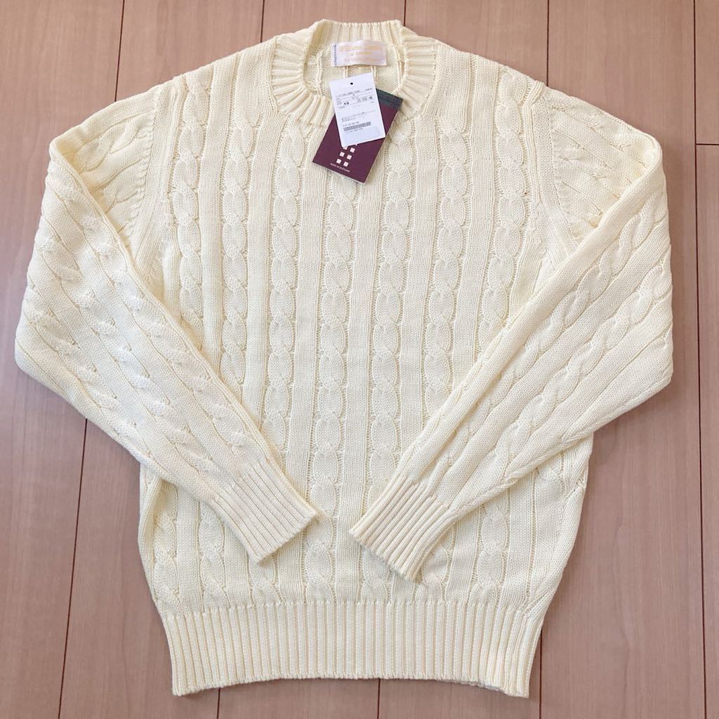 WILLIAM LOCKIE ( William Rocky ) cotton cable sweater 40 made in Scotland. плетеный хлопок свитер Scotland производства IVY 40
