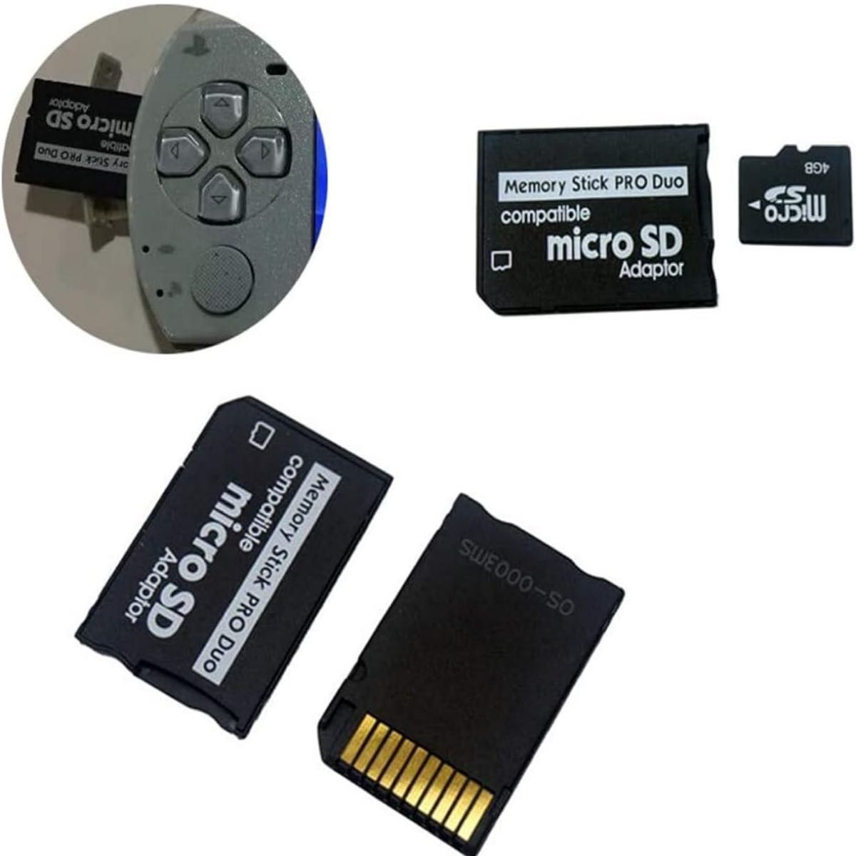 メモリカードプロデュオ変換アダプタサポートアダプタ カードからメモリスティク  マイクロSD →メモリースティック 