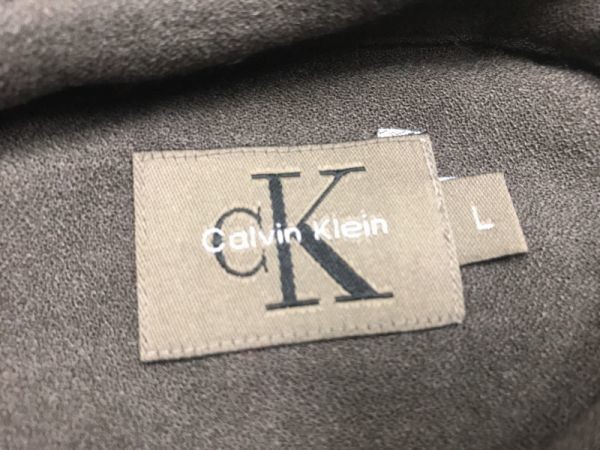 Calvin Klein Calvin Klein retro mode Classic old clothes long sleeve dress shirt men's made in Japan rayon 80% wool 20% L tea color 