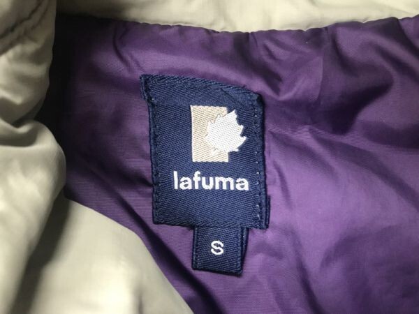 Lafuma ラフマ THERMOLITE レトロ アウトドア スポーツ ロゴ刺繍 キルティング 中綿パーカージャケット メンズ ナイロン100% S グレー_画像2