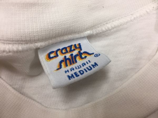 USA製 クレイジーシャツ crazy shirts アメカジ サーフ クリバンキャット 花柄 半袖Tシャツ キッズ M コットン100% 白の画像2