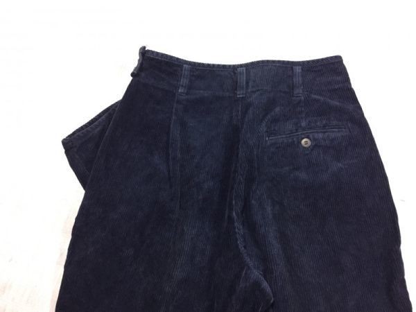  Old * Gap 90s GAP futoshi . corduroy wide tapered high waist pants bottoms lady's Taiwan made 11/12 navy blue 