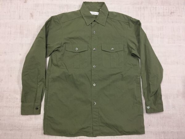 ユナイテッドアローズ UNITED ARROWS グリーンレーベルリラクシング GREEN LABEL RELAXING 長袖ワークシャツ メンズ 日本製 36 カーキ_画像1