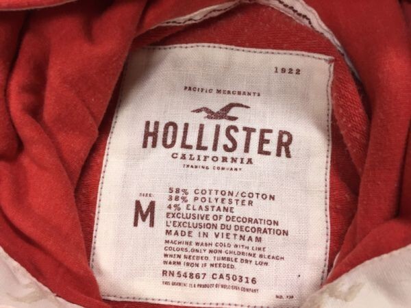 ホリスター Hollister アメカジ サーフ ジップアップ スウェット パーカー レディース M オレンジ_画像2