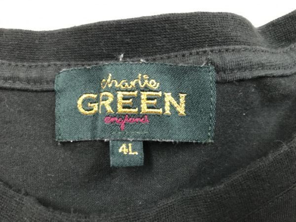 チャーリーグリーン Charlie Green 半袖Tシャツ メンズ ロゴ 車 フロッキープリント ビッグサイズ オールド 4L グレー_画像2