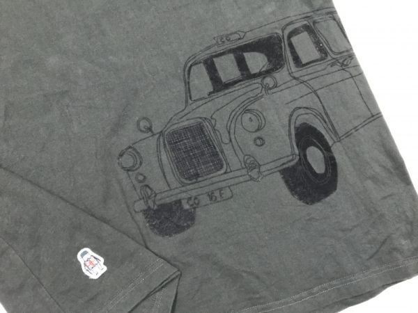 チャーリーグリーン Charlie Green 半袖Tシャツ メンズ ロゴ 車 フロッキープリント ビッグサイズ オールド 4L グレー_画像3