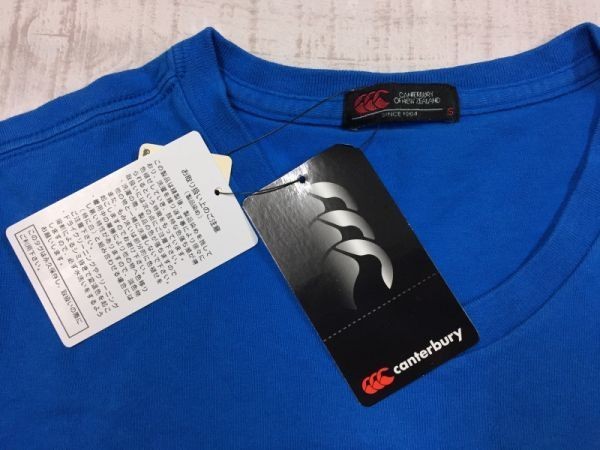 新品タグ付き カンタベリー canterbury of new zealand ラグビー 胸ポケット ポケT 半袖Tシャツ カットソー メンズ S 青_画像2