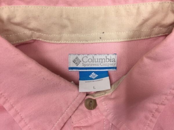 コロンビア Columbia アメカジ アウトドア スポーツ OMNI-WICK オックスフォード長袖ワークシャツ メンズ L ピンク_画像2