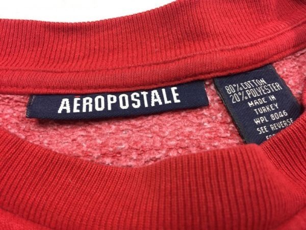 エアロポステール Aeropostale オールド アメカジ ストリート ヒップホップ ロゴ刺繍 スウェットトレーナー メンズ コットン混合 M 赤_画像2