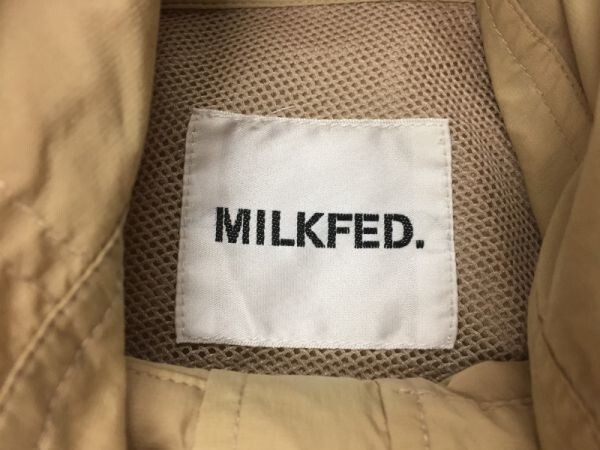 ミルクフェド MILKFED. ストリート Y2K 00s レトロ テック ハーフジップ パーカー ジャケット レディース ONE SIZE ベージュ_画像2