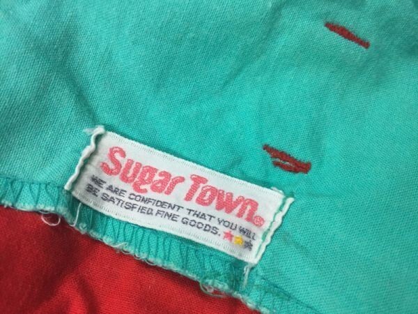 Sugar Townshuga- Town American Casual two-tone switch combination color retro Old old clothes tapered pants bottoms lady's red / green 