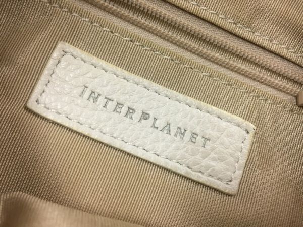 インタープラネット INTER PLANET 古着小物 エコレザー 半月型 ハンドバッグ かばん レディース 合皮 フェイクレザー 白_画像2