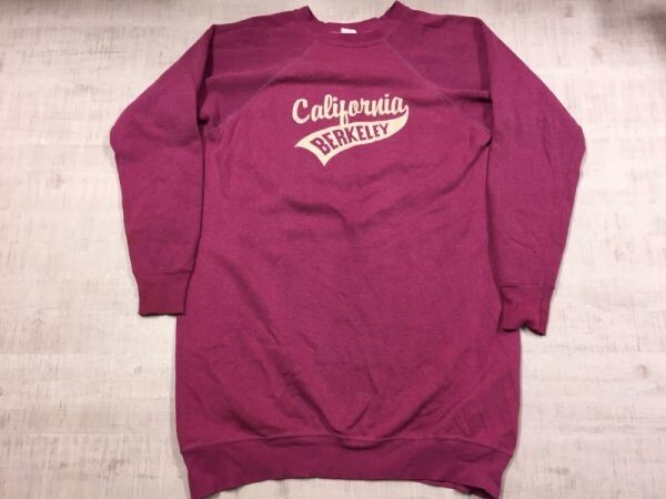 VELVA SHEEN ベルバシーン California BERKELEY カリフォルニア大学バークレー校 ビンテージ 90s 80s 古着 ロング丈スウェット L 紫_画像1