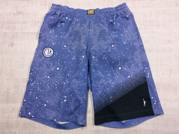 IN THE PAINT インザペイント バスケットボール 宇宙コスモ柄 ジャージ バスパン ハーフパンツ ボトムス メンズ 大きいサイズ XXL 青_画像1