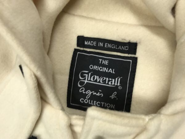 Gloverall グローバーオール × アニエスベー agnes b. 別注 英国イングランド製 ロング メルトン ウール ダッフルコート レディース 2 白_画像2