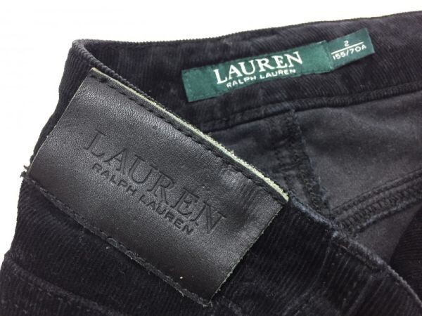  Ralph Lauren Ralph Lauren American Casual традиции распорка маленький . вельвет стрейч обтягивающий брюки низ женский 2 чёрный 