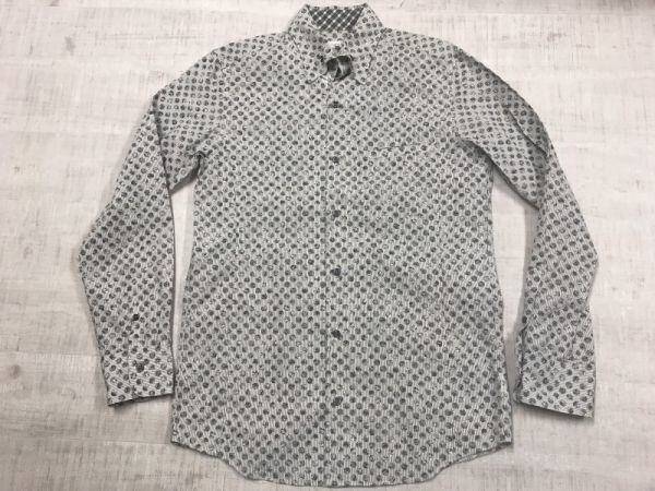  Comme Ca men COMME CA MENrejiunoLeggiuno сделано в Италии ткань итальянский цвет кнопка down точка × полоса рубашка с длинным рукавом мужской L