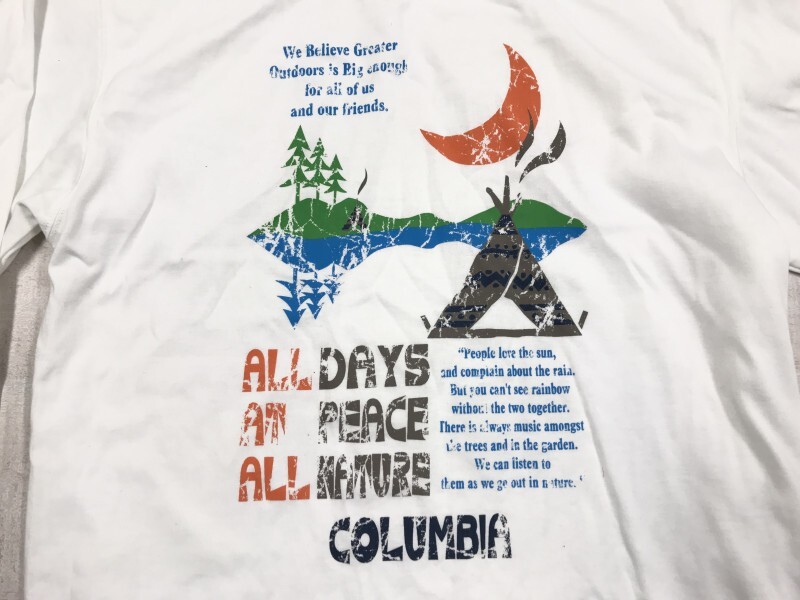 コロンビア Columbia オムニウィック OMNI-WICK 吸湿速乾 テック アウトドア スポーツ ロンT 長袖Tシャツ カットソー メンズ M 白の画像3