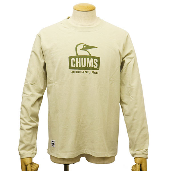 CHUMS (チャムス) CH01-2274 Booby Face LS T-Shirt ロゴ 長袖Tシャツ CMS147 G076GreigexKhaki L_CHUMS