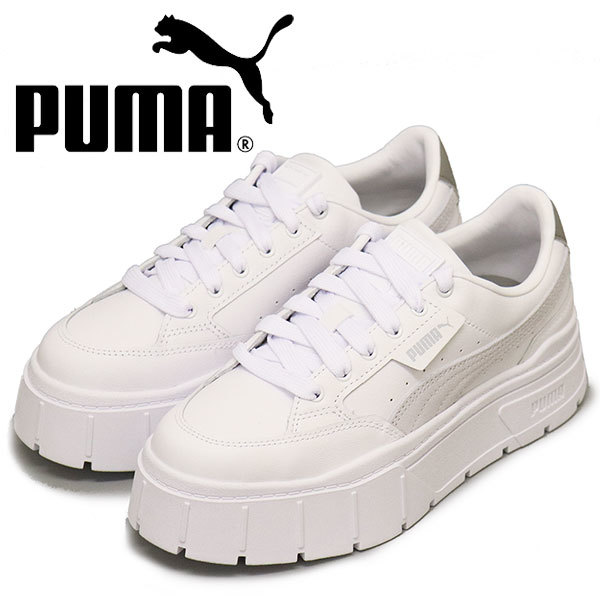 PUMA (プーマ) 384363 ウィメンズ メイズ スタック スニーカー 18 プーマホワイトxスレート PM238 25.0cm_PUMA