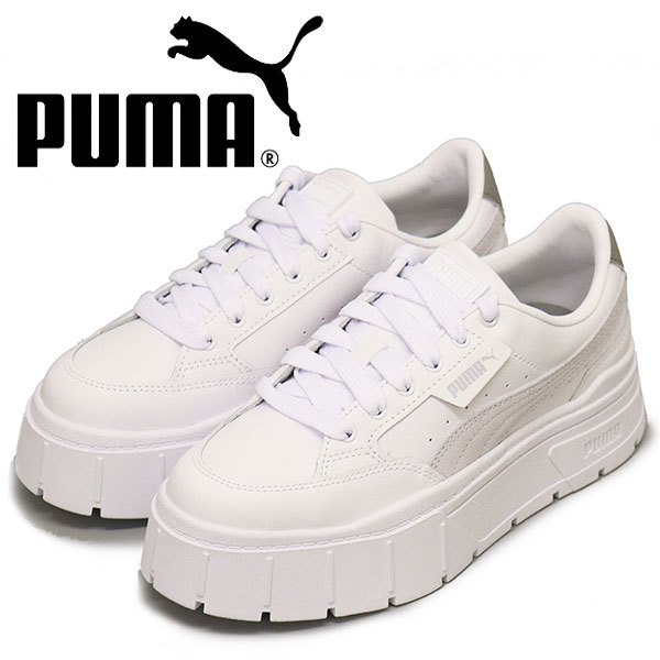 PUMA (プーマ) 384363 ウィメンズ メイズ スタック スニーカー 18 プーマホワイトxスレート PM238 24.0cm