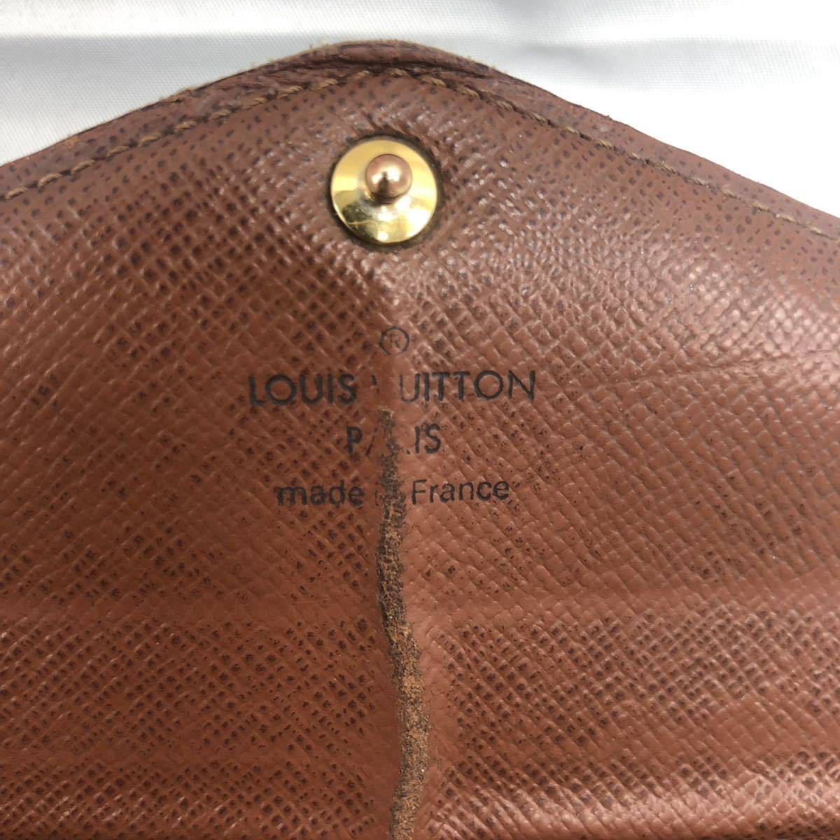 LOUIS VUITTON ルイヴィトン モノグラム ポルトフォイユ・サラ M60531/シリアル不明 長財布 スナップボタン故障 角スレ有 KH AN02_画像6