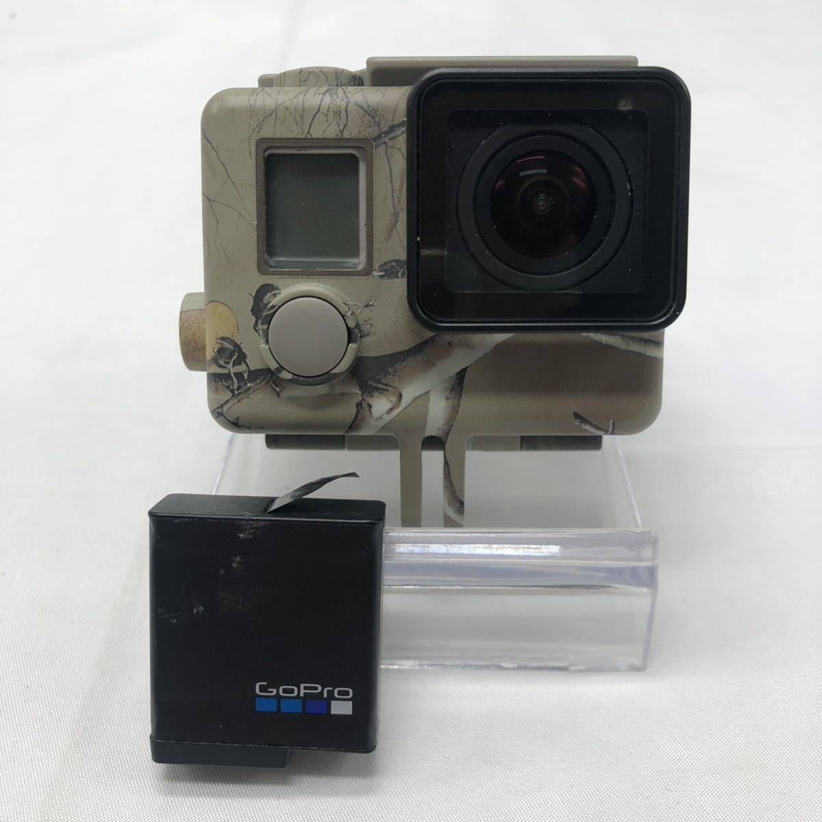 GoPro HERO3+ 本体のみ 1点　カモフラージュハウジング 1点　予備バッテリー 1点　動作未確認　中古　YS 4XO1_画像1