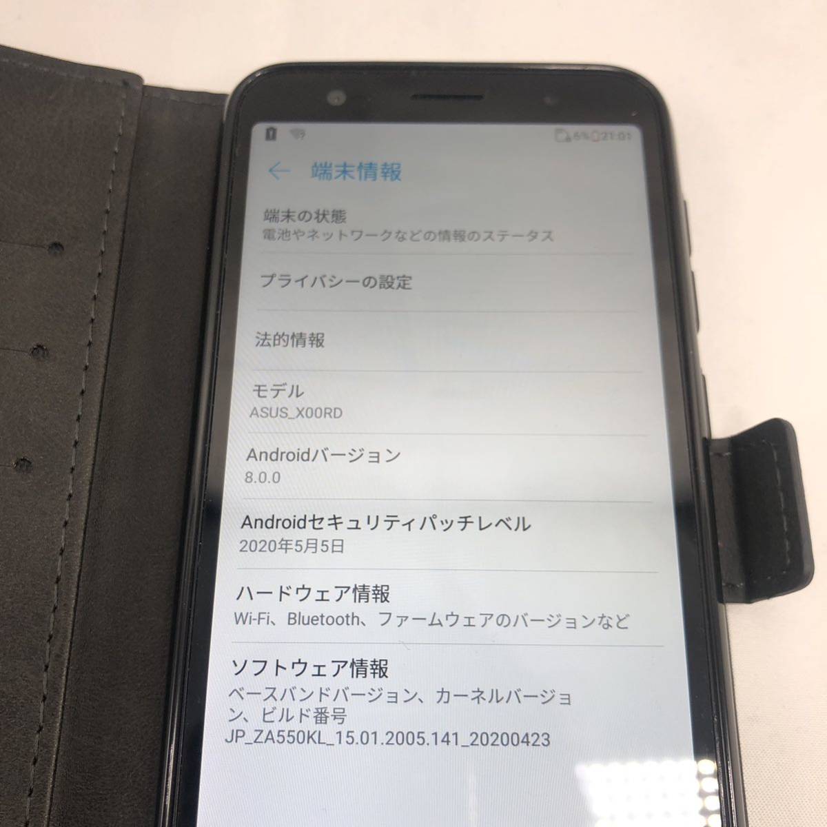 ASUS X00RD 稼働品 スマホケース付 箱無 IMEI:356290099188853 インターネット制限ー 初期化済 バッテリー状態不明 SIMフリー KH HNF4_画像5