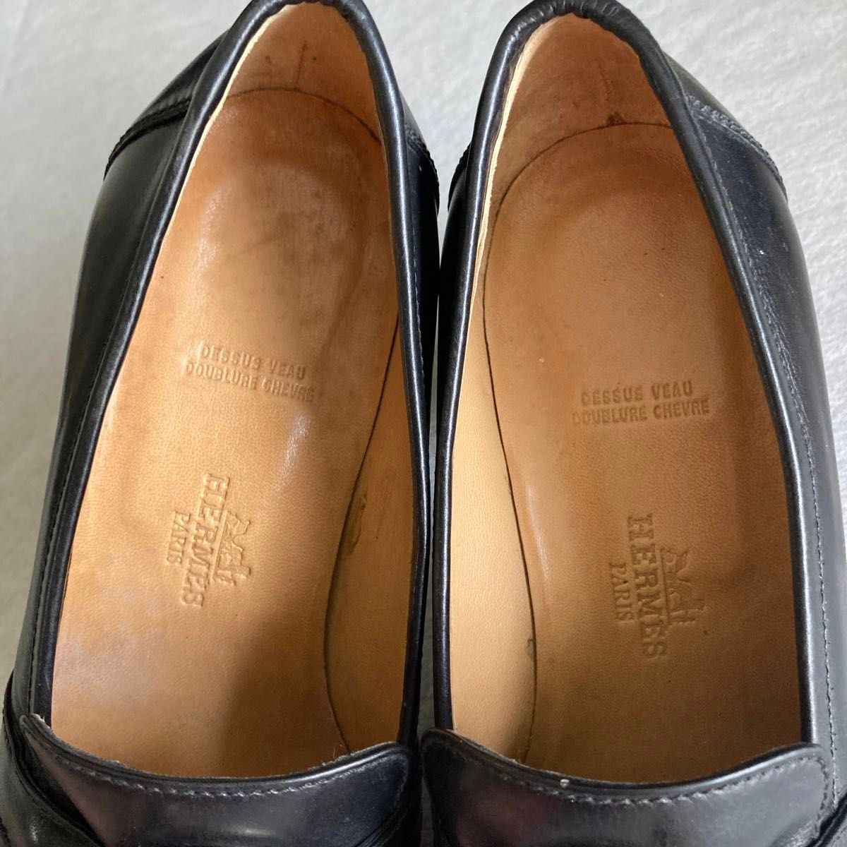 HERMES エルメス ローファー カーフレザー シルバー金具 37 黒 HERMES エルメス ローファー カーフレザー シルバー金具 37 黒