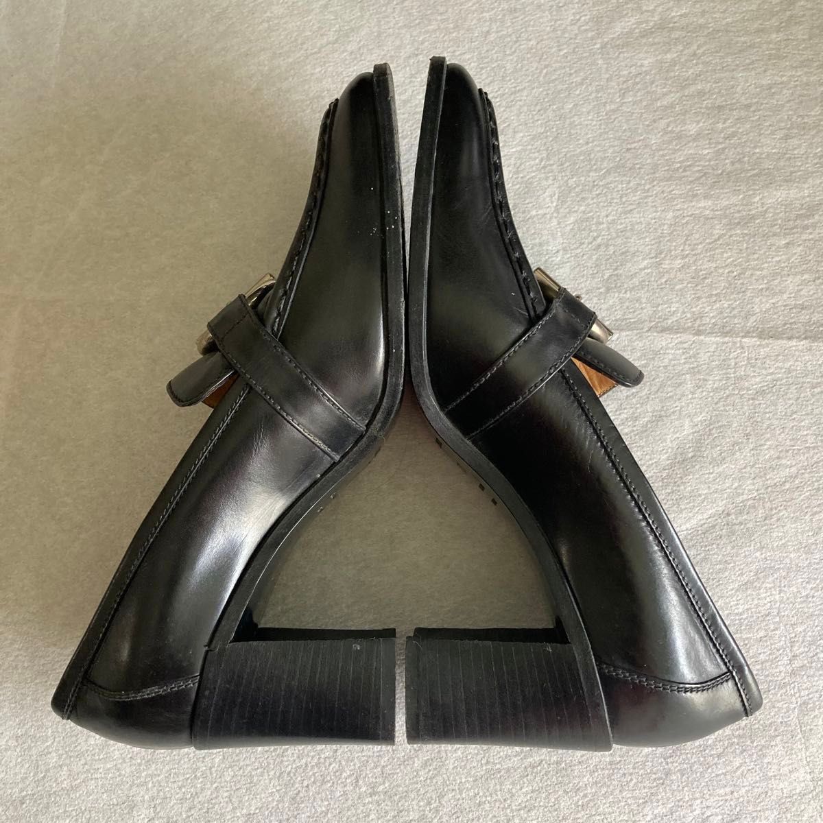 HERMES エルメス ローファー カーフレザー シルバー金具 37 黒 HERMES エルメス ローファー カーフレザー シルバー金具 37 黒