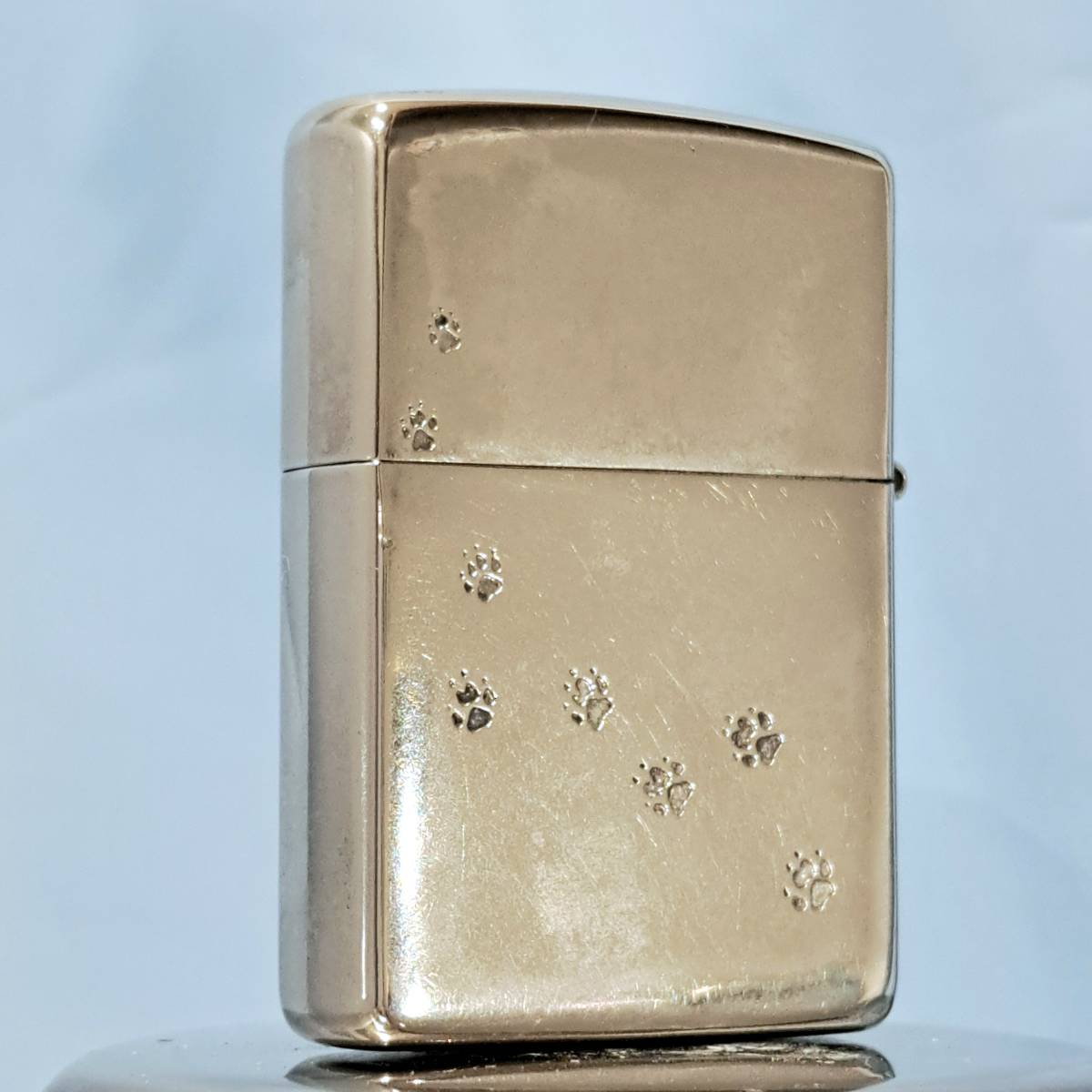 1000円～ zippo 美品 両面加工 WIND PROOF LIGHTER ウルフ 狼 WOLF SILVER color ジッポー オイルライター USA ZA36_画像3