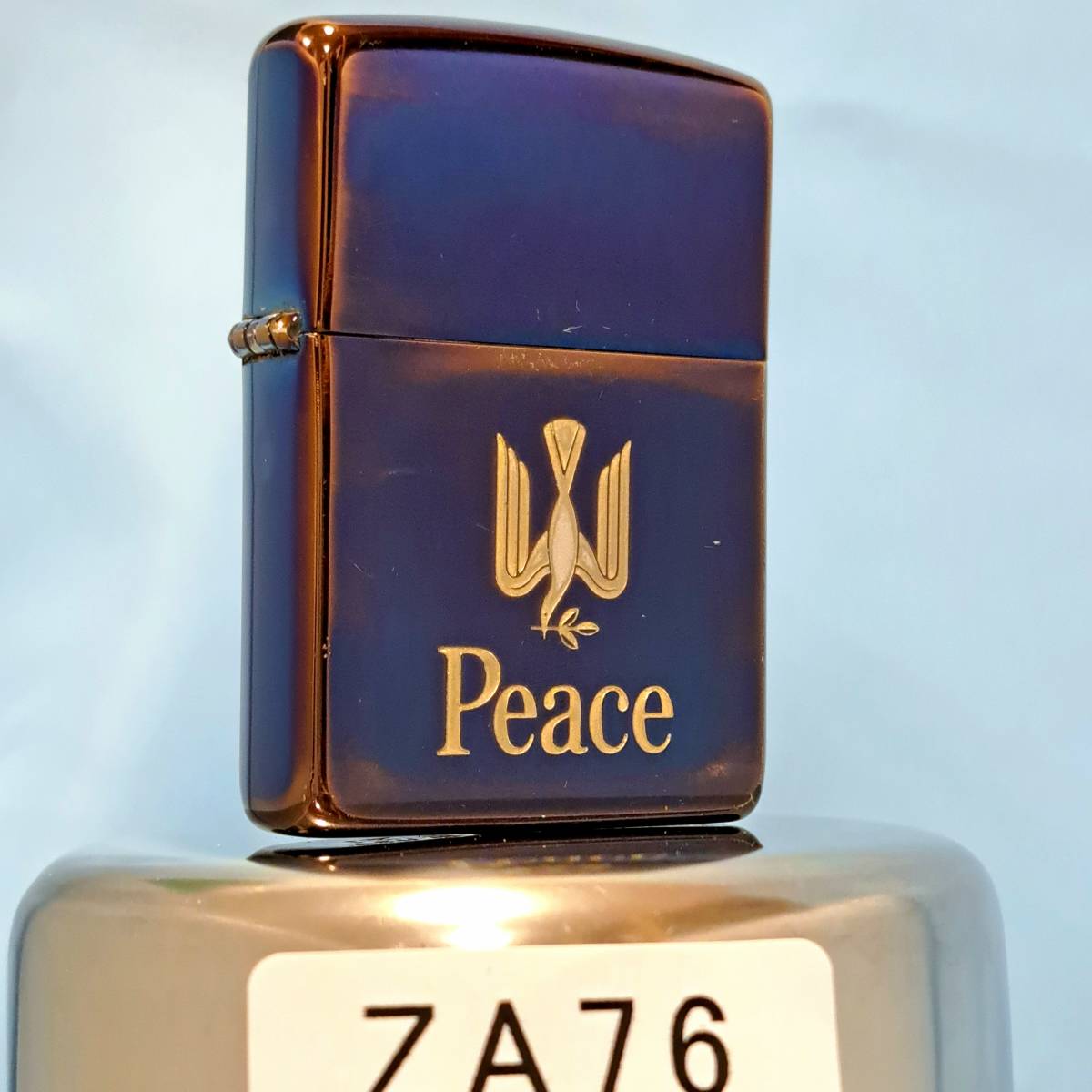 1000円～ zippo 美品 Peace ピース ブルーチタン 1995年製 ジッポー