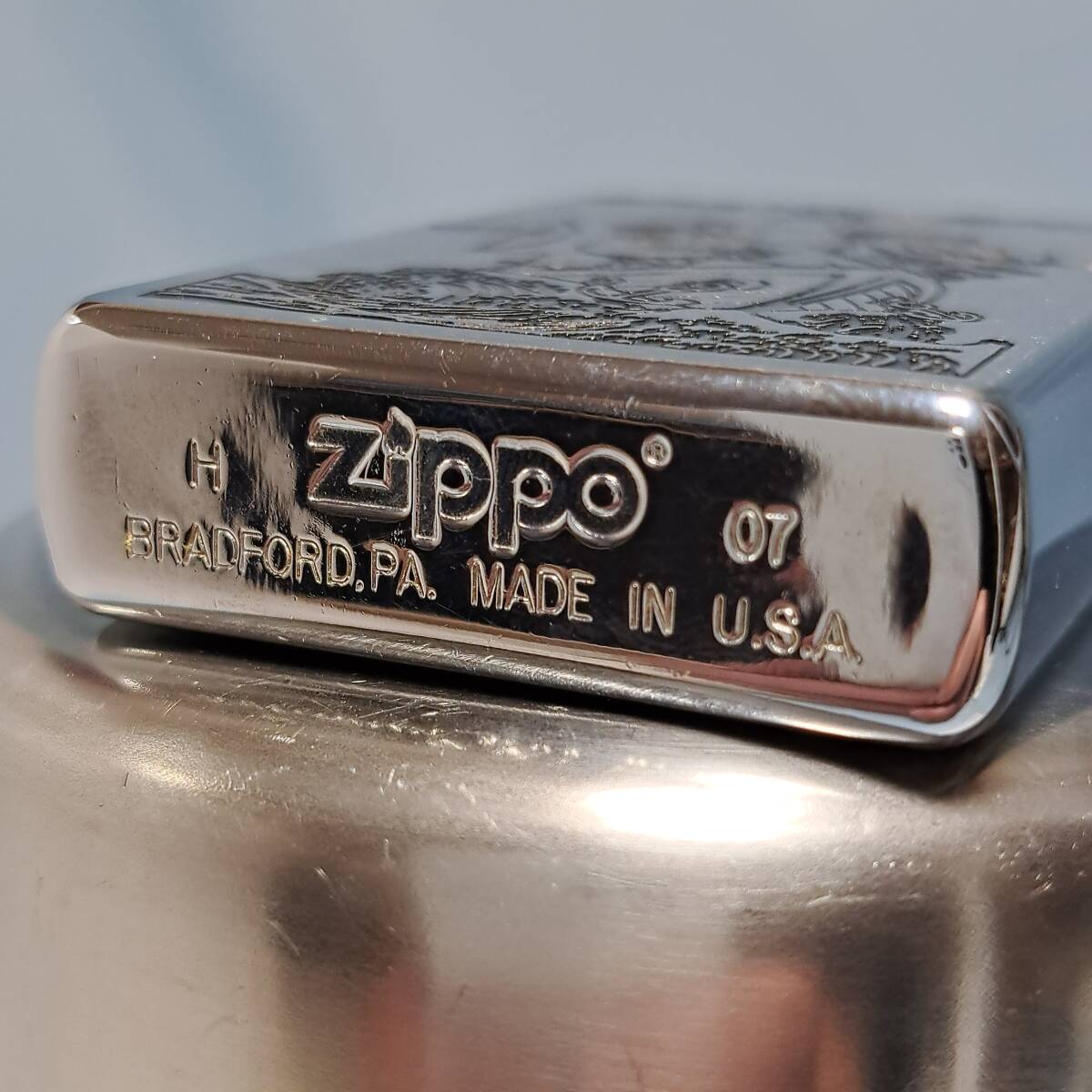 1000円～ zippo 美品 GRAND SHIP シルバー SILVER color ジッポー オイルライター USA ZB45_画像3