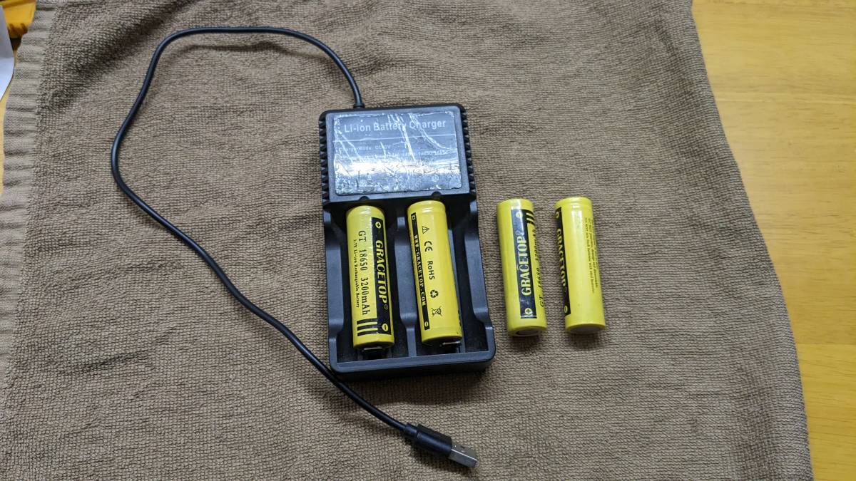 GRACETOP battery charger NK-206 charger GT18650 3200AH 4ps.@( Flat top type ) charge operation is has confirmed. 