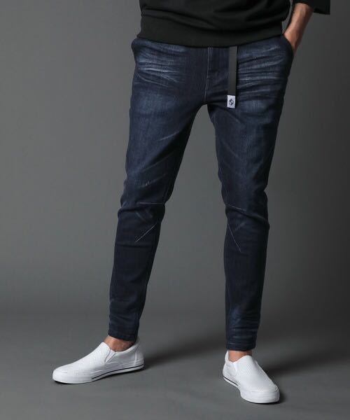 The DUFFER of ST.GEORGE RE PET VERTICAL STRETCH DENIM：サステナブル リサイクルデニム 立体裁断イージーデニムパンツ S_画像1