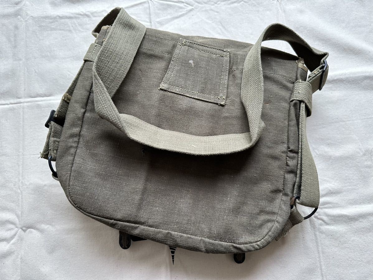  genuine article France army 1950 period cotton linen shoulder bag messenger bag vintage military dead stock new goods Vintage 