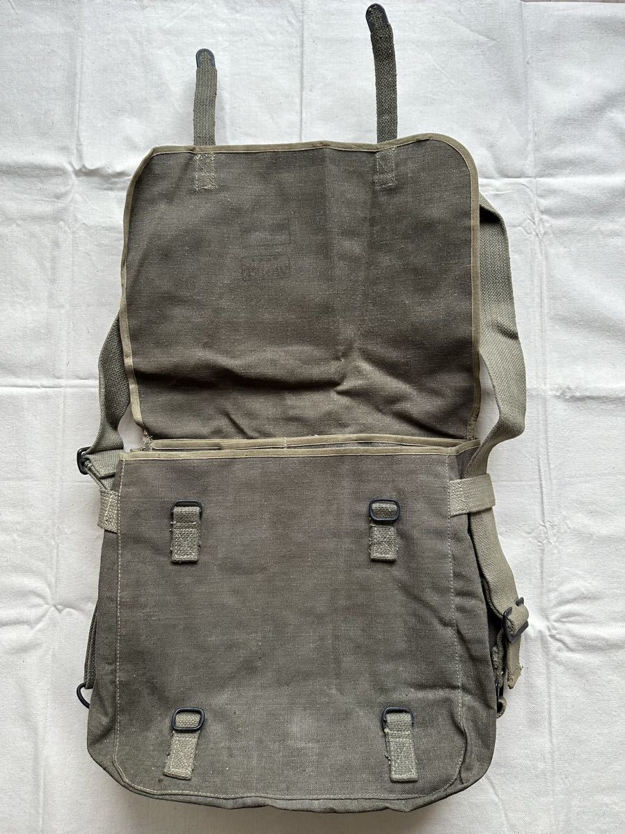  genuine article France army 1950 period cotton linen shoulder bag messenger bag vintage military dead stock new goods Vintage 