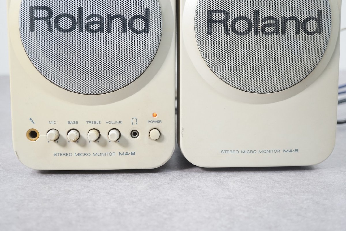 [NZ] [A4068210] Roland ローランド MA-8 アンプ内蔵スピーカー モニタースピーカー 専用ケーブル付き_画像4